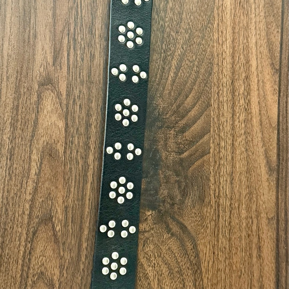 J. Crew Black Belt with Silver Accents